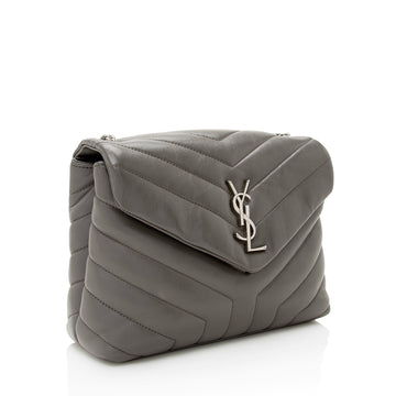 Saint Laurent Matelasse Calfskin LouLou Chain Small Crossbody Bag (SHF-22723)