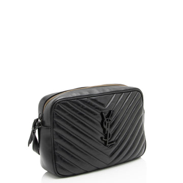 Saint Laurent Matelasse Calfskin Matte Black Monogram Lou Camera Bag (SHF-APSLqT)