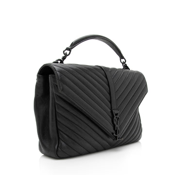 Saint Laurent Matelasse Calfskin Monogram College Large Shoulder Bag (SHF-NTG48D)