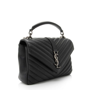 Saint Laurent Matelasse Calfskin Monogram College Medium Shoulder Bag (SHF-MMt0qg)