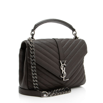 Saint Laurent Matelasse Calfskin Monogram College Medium Shoulder Bag (SHF-pQi1Ft)