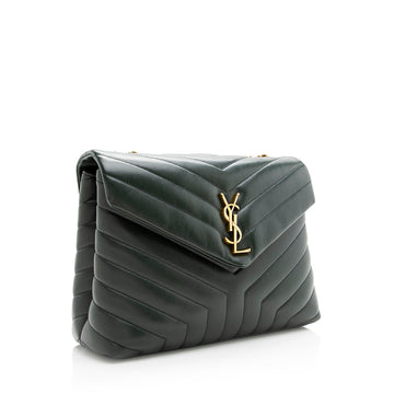 Saint Laurent Matelasse Calfskin Monogram LouLou Chain Medium Shoulder Bag (SHF-20578)
