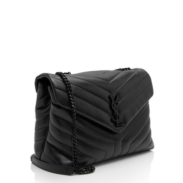Saint Laurent Matelasse Calfskin Monogram LouLou Chain Medium Shoulder Bag (SHF-SaVb1o)