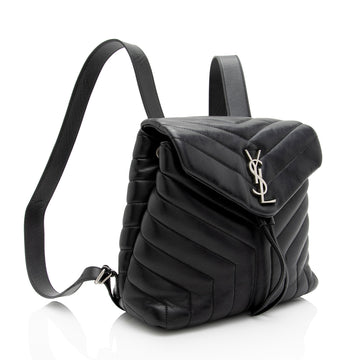 Saint Laurent Matelasse Calfskin Monogram LouLou Small Backpack (SHF-HvZDX3)