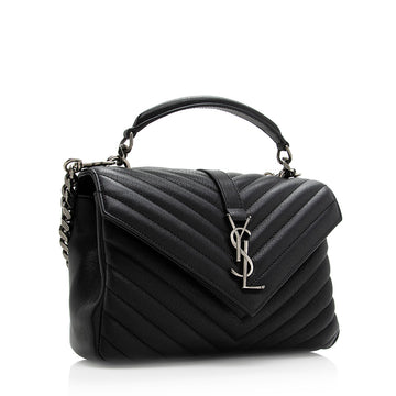 Saint Laurent Matelasse Calfskin Monogram Medium College Top Handle Bag (SHF-20778)
