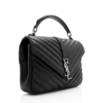 Saint Laurent Matelasse Calfskin Monogram Medium College Top Handle Bag (SHF-21595)