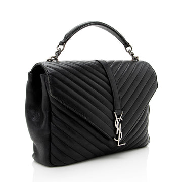 Saint Laurent Matelasse Lambskin Classic Monogram Large College Bag (SHF-18019)