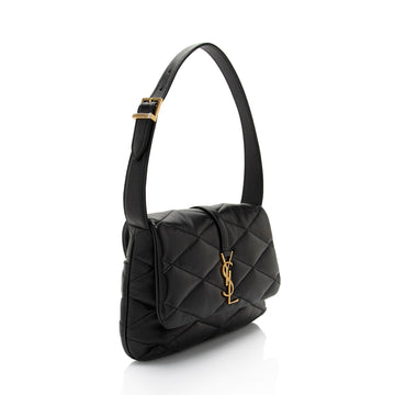 Saint Laurent Quilted Lambskin Monogram Le 57 Hobo (SHF-Yp8piY)