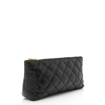 Saint Laurent Quilted Lambskin Pouch (SHF-j2MZSD)