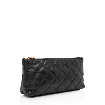 Saint Laurent Quilted Lambskin Pouch (SHF-wmqUwV)