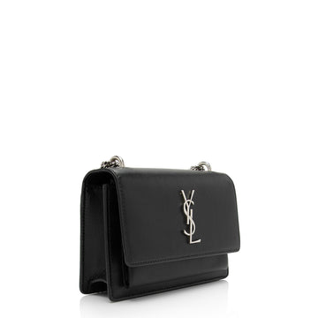 Saint Laurent Smooth Calfskin Monogram Sunset Mini Wallet on Chain Bag (SHF-JIh0bZ)