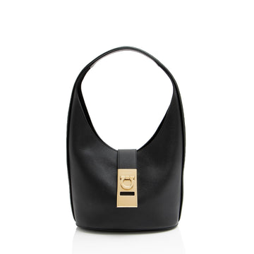 Salvatore Ferragamo Calfskin Archivo Gancio Medium Hobo