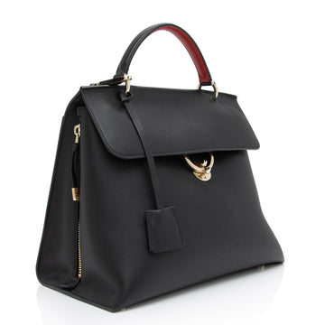 Salvatore Ferragamo Calfskin Jet Set Top Handle Large Satchel (SHF-JMhPjy)