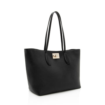 Salvatore Ferragamo Calfskin Medium Studio Tote (SHF-22580)