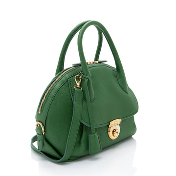 Salvatore Ferragamo Leather Fiamma Small Satchel