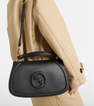 GUCCI Blondie Black Medium Top Handle Bag