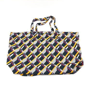 FENDI Tote Bag Leather / nylon White / Navy FIRA FIRA Eco bag Shoulder Bag Women Used