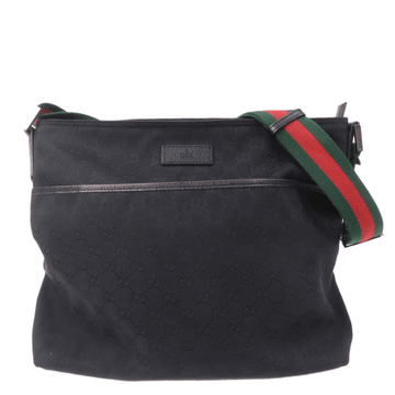 GUCCI Sherry CS Canvas Leather Shoulder Bag Black 189751