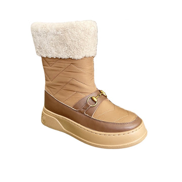 EC HORSEBIT CHEVRON QUILTED BOOTS BROWN