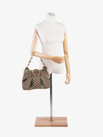 Gucci x Tom Ford Bamboo Chain Shoulder Bag EC Supreme / Metallic Canvas