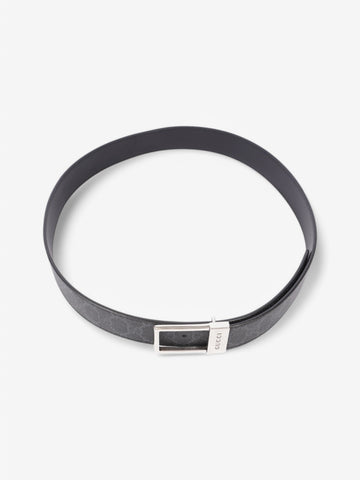 Gucci CS Rectangular Belt CS Supreme / Black / Silver Coated Canvas 95cm / 38"