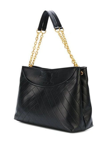 TORY BURCH ALEXA QUILTED SLOUCHY LAMBSKIN LEATHER TOTE BAG