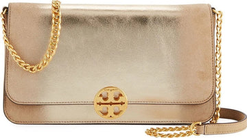 TORY BURCH CHELSEA METALLIC CONVERTIBLE CROSSBODY BAG