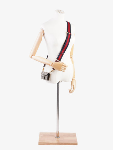 Gucci Dionysus EC Wallet With Web Strap Beige And Ebony EC Supreme / Navy / Red Coated Canvas