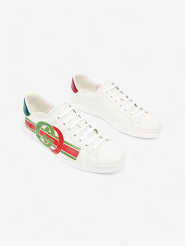 Gucci Ace EC Stripe Sneakers White  / Red / Green Leather EU 45 UK 11