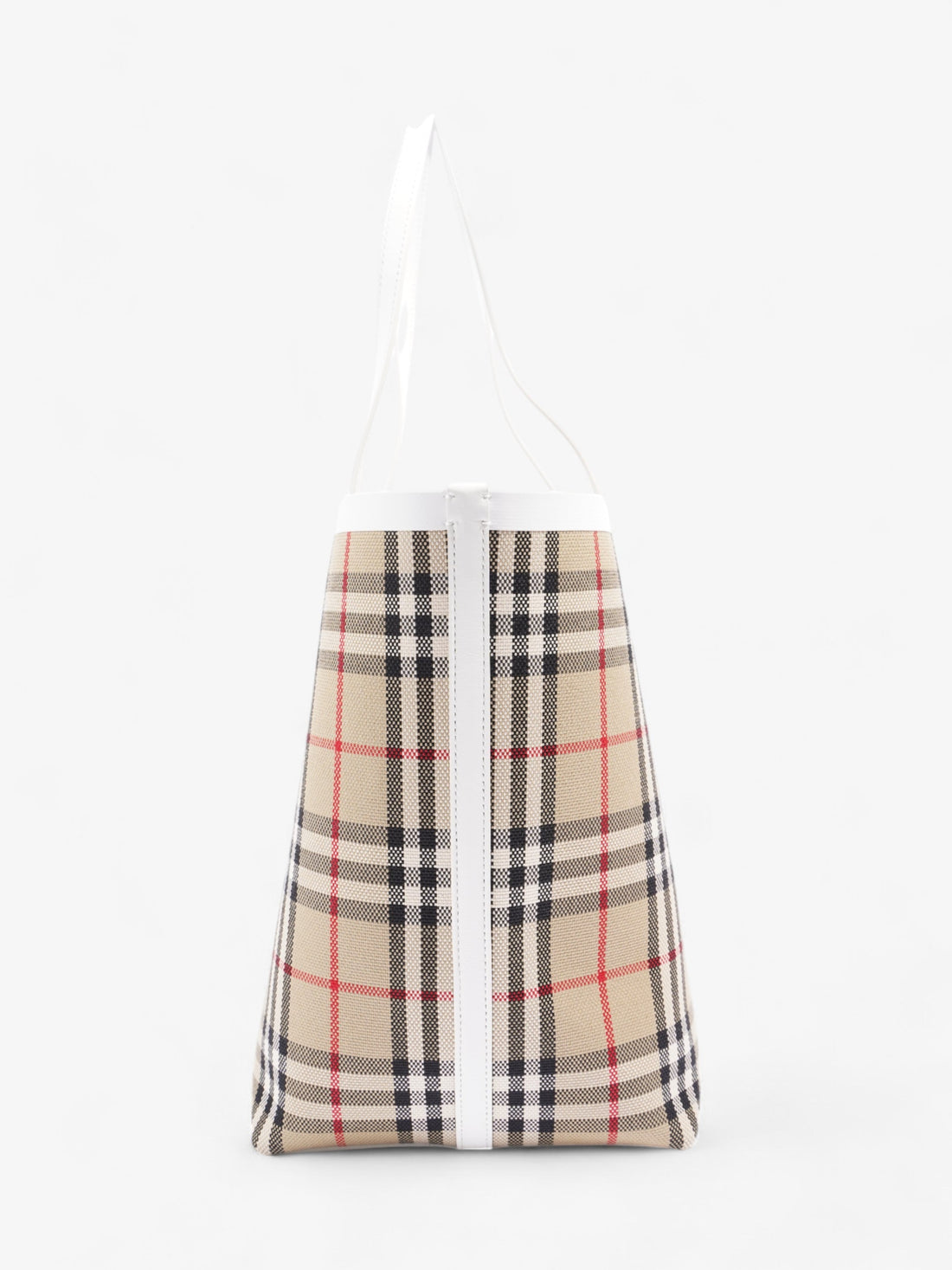 Burberry London Tote Vintage Check / White Cotton