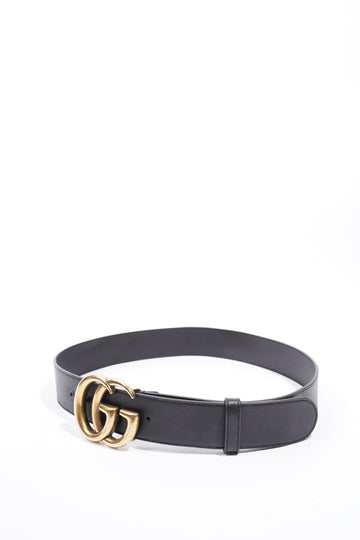 Gucci EC Marmont 2015 Re-Edition Wide Belt  Black Leather 85cm / 34"