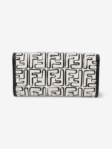 Fendi x Joshua Vides FF Embossed Continental Wallet on Chain Black / White Nappa Leather