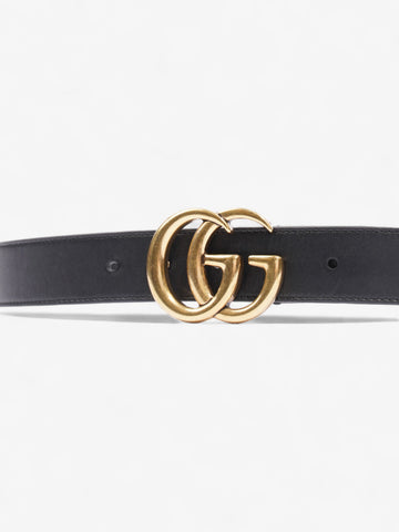 Gucci EC Marmont Thin Belt Black / Gold Leather 80cm / 32"