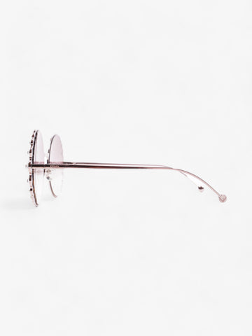 Fendi Round Crystal Sunglasses Gradient Pink Acetate 135mm