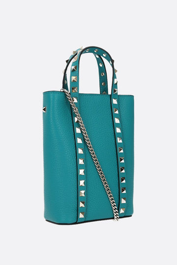 VALENTINO GARAVANI ROCKSTUD LEATHER TOTE BAG