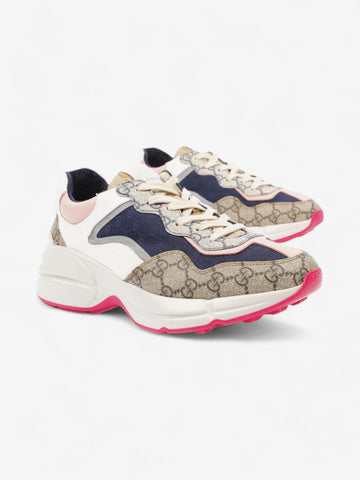 Gucci Rhyton EC Supreme / Navy Blue / Pink Cotton EU 39.5 UK 6.5