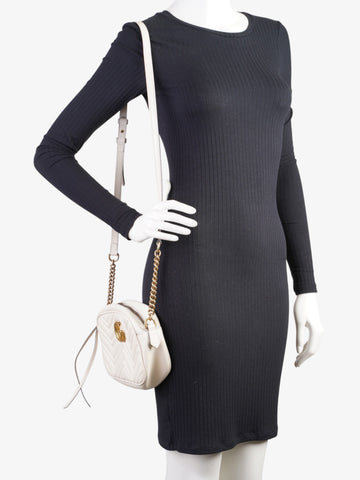 Gucci Marmont  White Matelasse Leather Small