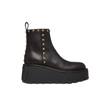 VALENTINO GARAVANI UNIQUEFORM CALFSKIN ANKLE BOOT BLACK 1W2S0EC0MMD 0NO