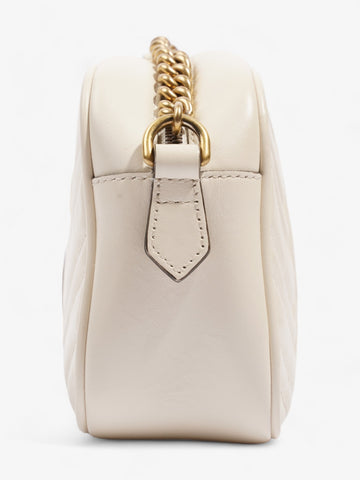 Gucci EC Marmont White Matelasse Leather Small