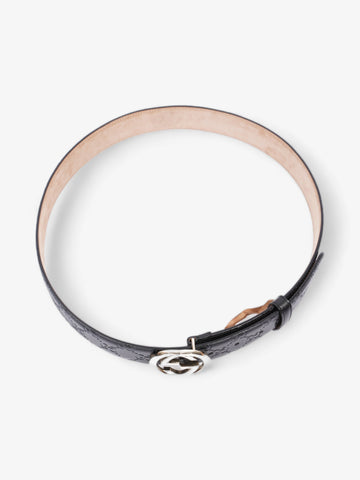 Gucci Interlocking G Belt Black EC Supreme Leather 90cm 36"