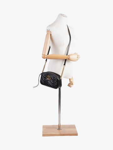Gucci EC Marmont Black Matelasse Leather Small