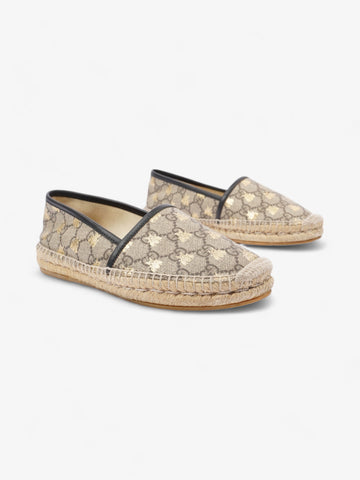 Gucci EC Bee Espadrille EC Supreme / Gold Canvas EU 36.5 UK 3.5