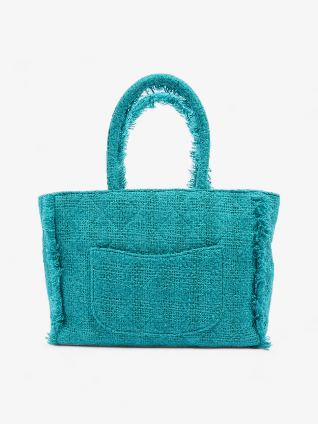Chanel Shopper Tote Teal Green Tweed Medium