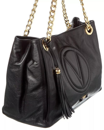 VALENTINO VERRA SIGNATURE LEATHER SHOULDER TOTE BAG