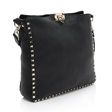 Valentino Calfskin Rockstud Large Messenger Bag (SHF-TuxJL8)