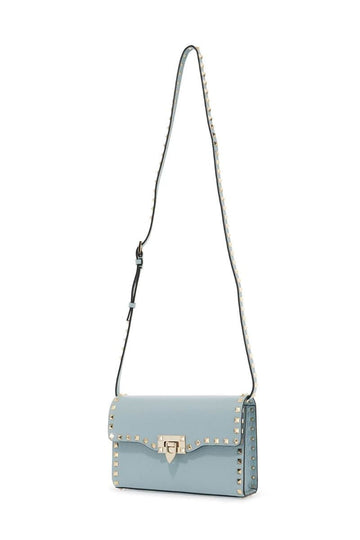 VALENTINO ROCKSTUD FLIP LOCK PEBBLED CALFSKIN MEDIUM CROSSBODY