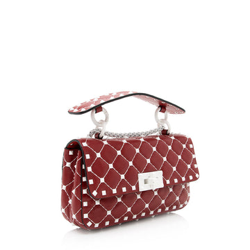 Valentino Calfskin Rockstud Spike Up Chain Small Shoulder Bag (SHF-20489)