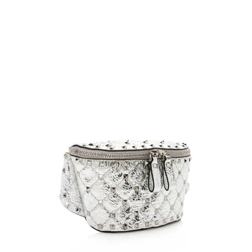 Valentino Metallic Calfskin Rockstud Belt Bag (SHF-15787)
