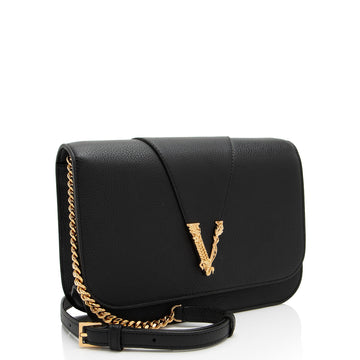 Versace Calfskin Virtus Chain Crossbody (SHF-r39Dq6)