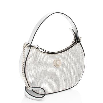Versace Crystal La Medusa Half Moon Bag
